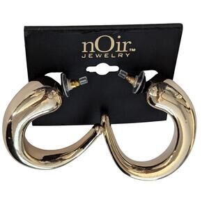 nOir Chunky Gold Tone Teardrop Drop Earrings